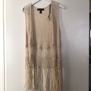 Forever 21 Knit Cardigan with Fringe